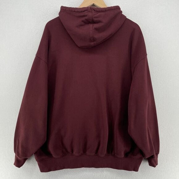 CHAMPION Hoodie Adult XS Classic Fleece Pullover Sport Sweatshirt Jumper Maroon - Picture 3 of 12